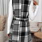 Perfee Tied Plaid Vest Coat