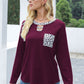 Cutout Leopard Round Neck Long Sleeve T-Shirt