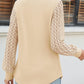 Cutout Round Neck Lace Long Sleeve Blouse