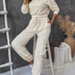 Round Neck Long Sleeve Top and Pants Set