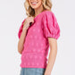 Mittoshop Flower Pattern Round Neck Short Sleeve Top