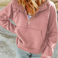Half-Zip Thumbhole Sleeve Hoodie