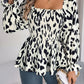 Square Neck Flounce Sleeve Blouse
