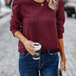 Textured Round Neck Long Sleeve Sweatshirt