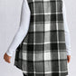 Honey Plus Size Pocketed Plaid Button Up Vest Coat