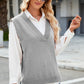 Side Slit V-Neck Sweater Vest