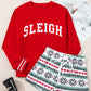 Letter Graphic Round Neck Top and Printed Shorts Lounge Set