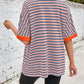 Lovelet Striped Round Neck Half Sleeve T-Shirt