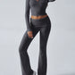 Devine Ruched Long Sleeve Top and Pants Set