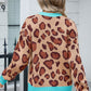 Leopard Round Neck Long Sleeve Sweater