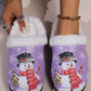 Snowman Round Toe Faux Fur Slippers