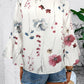 Ruffled Printed V-Neck Half Sleeve Blouse