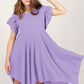 LITTLE GIRLS YOUTH Round Neck Petal Sleeve Dress