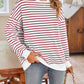 Lovelet Striped Round Neck Long Sleeve Sweatshirt