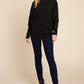 BOMBOM Drop Shoulder Long Sleeve Knit Top