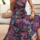 FULL SIZE Tied Slit Floral Sleeveless Dress