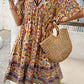 BeyondCute Printed V-Neck Half Sleeve Mini Dress