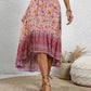 High-Low Elastic Waist Skirt