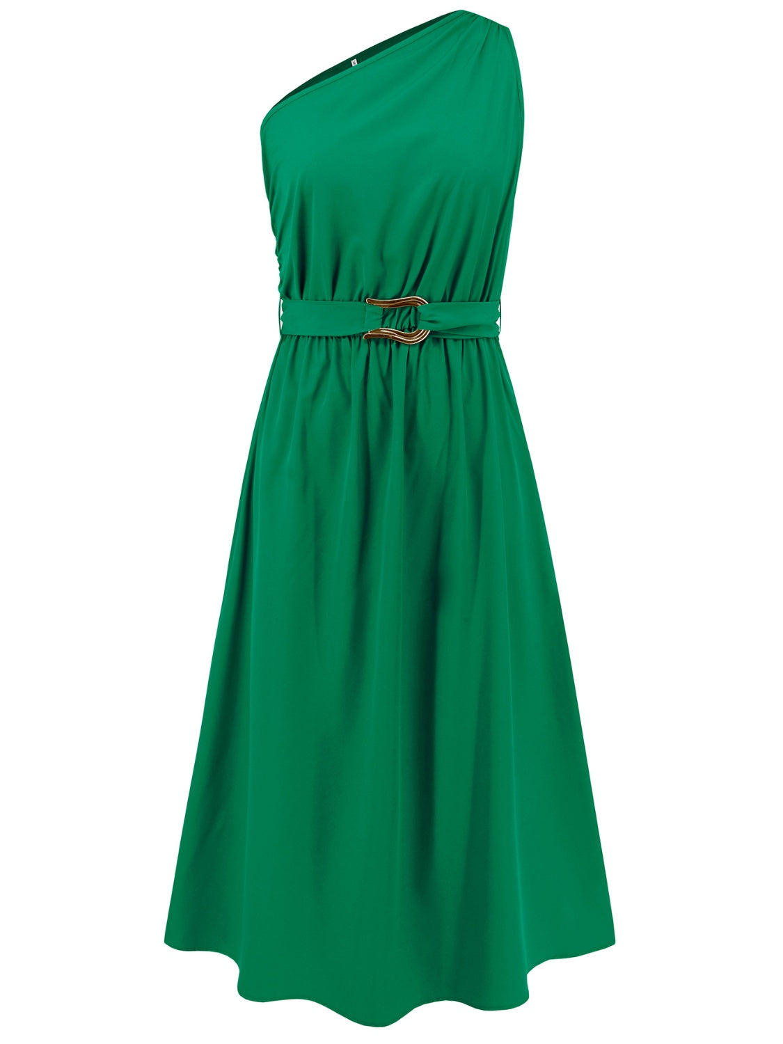 Full Size Single Shoulder Midi Dress