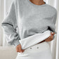 Perfee Round Neck Long Sleeve Sweatshirt