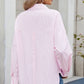 Striped Collared Neck Button Down Long Sleeve Shirt