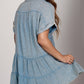 Tiered Notched Short Sleeve Dress