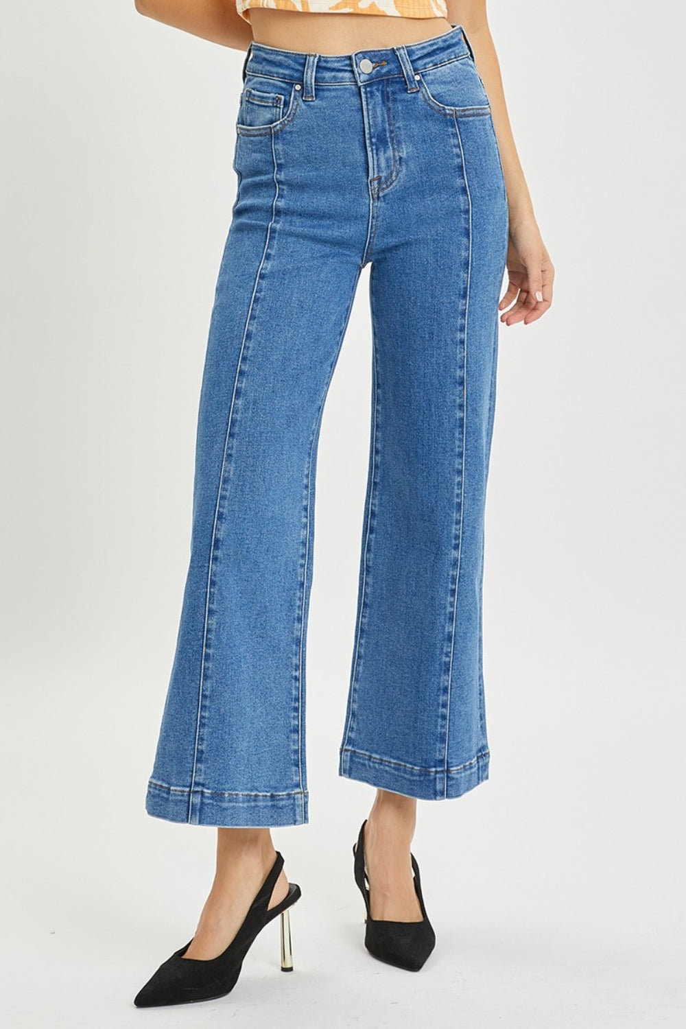 Risen Full Size High Rise Wide Leg Jeans *