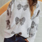 Bow Round Neck Dropped Shoulder Sweater