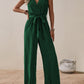 Tied Surplice Sleeveless Wide Leg Jumpsuit