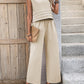 Round Neck Sleeveless Top and Wide Leg Pants Set