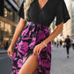 Tied Printed Short Sleeve Mini Dress