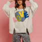 BiBi LOVE Heart Patch Slit French Terry Sweatshirt - Brand BiBi