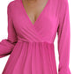 Surplice Long Sleeve Mini Dress
