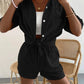 Button Up Short Sleeve Shirt and Shorts Set