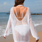 Backless Boat Neck Long Sleeve Cover Up