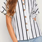Striped Button Up Short Sleeve Shirt
