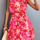 Tied Smocked Printed Single Shoulder Mini Dress