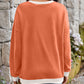 Contrast Round Neck Long Sleeve Sweatshirt