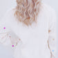 Heart Sequin Round Neck Long Sleeve Sweater