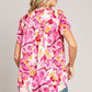 Cotton Bleu by Nu Label Abstract Print Short Sleeve Top