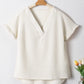 V-Neck Short Sleeve Blouse