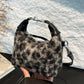 Fuzzy Polyester Mini Handbag with Zipper