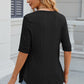 Full Size Eyelet Half Sleeve T-Shirt