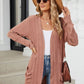 Pocketed Open Front Long Sleeve Cardigan