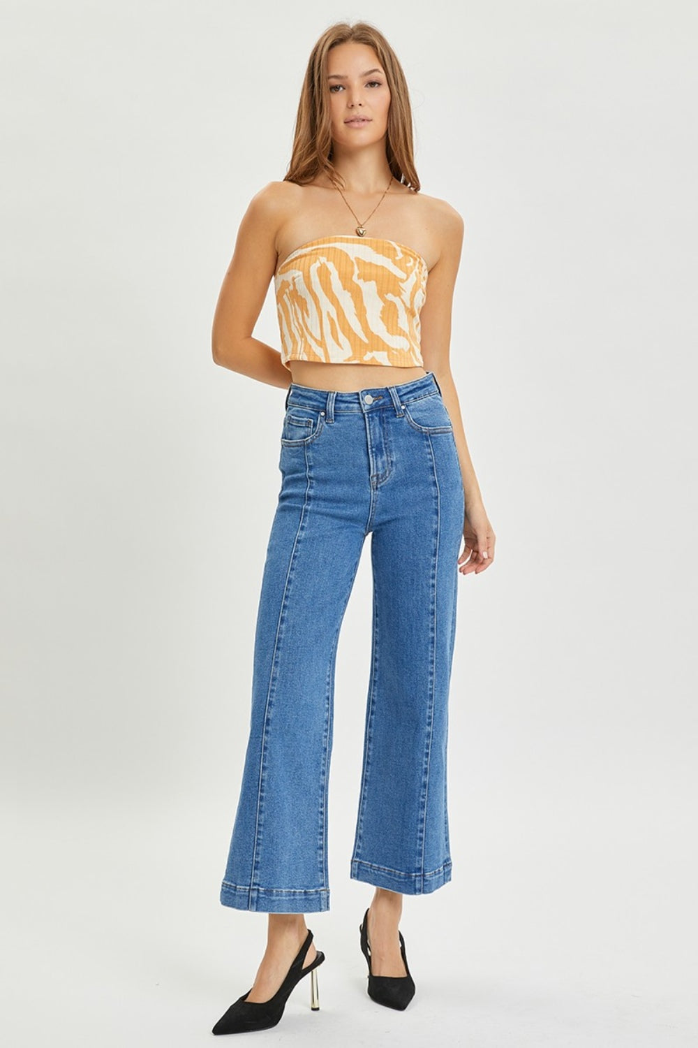Risen Full Size High Rise Wide Leg Jeans *