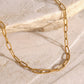 18K Gold-Plated Stainless Steel Double-Layered Necklace