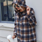 Plaid Button Up Long Sleeve Hooded Jacket