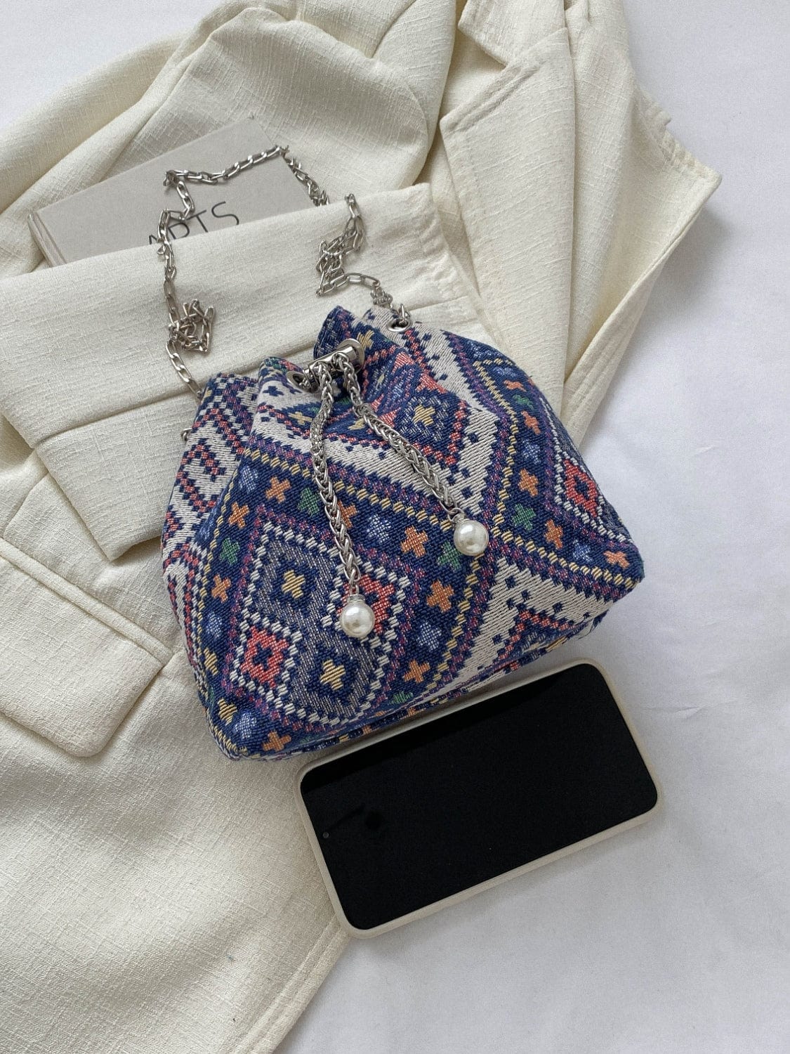 Lily & Luna Printed Chain Bucket Bag