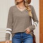 Striped V-Neck Long Sleeve T-Shirt