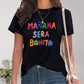 Full Size Letter Graphic Round Neck Short Sleeve T-Shirt